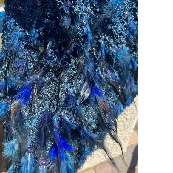 Elie Tahari Annabelle Embellished Feather Dress 8 - Picture 5 of 5